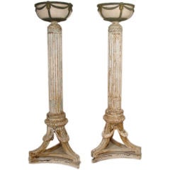 Antique Pair of neo classical style columnar planters