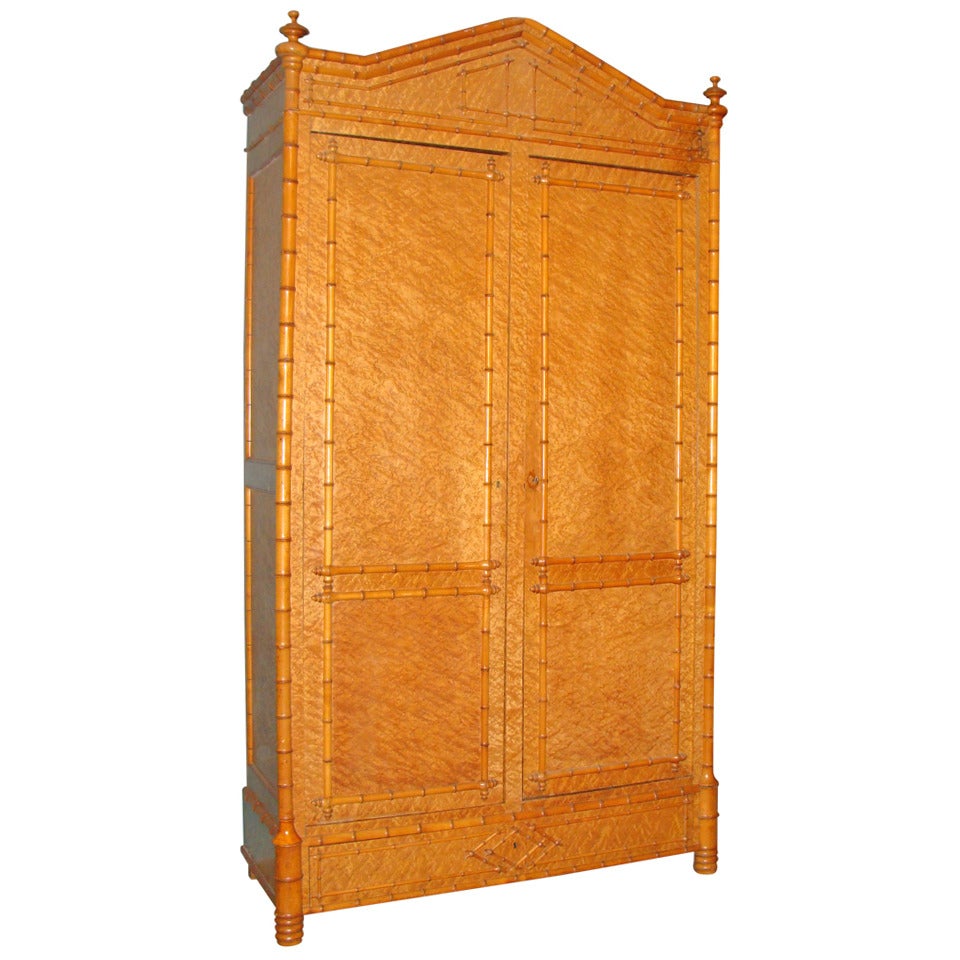Faux bamboo armoire