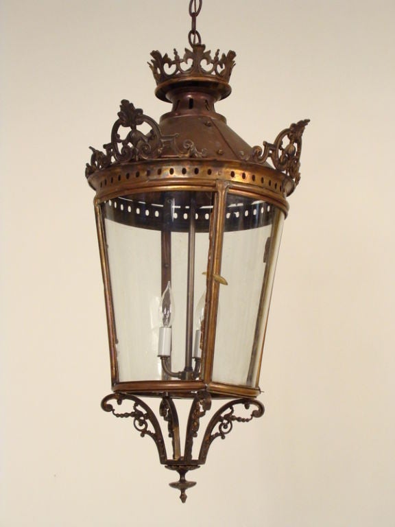 Lanterne en cuivre français ancien