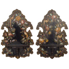 Pair of painted wall brackets