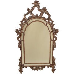 Italian regence style silver leaf mirror