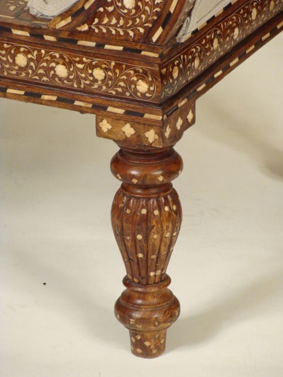 Indian bone inlaid daybed