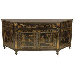 Antique Chinoiserie decorated credenza