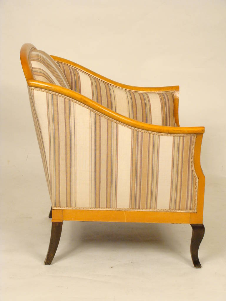 Pair of Biedermeier Revival Club Chairs In Good Condition In Laguna Beach, CA