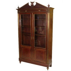 Louis XVl style brass mounted mahogany bookcase
