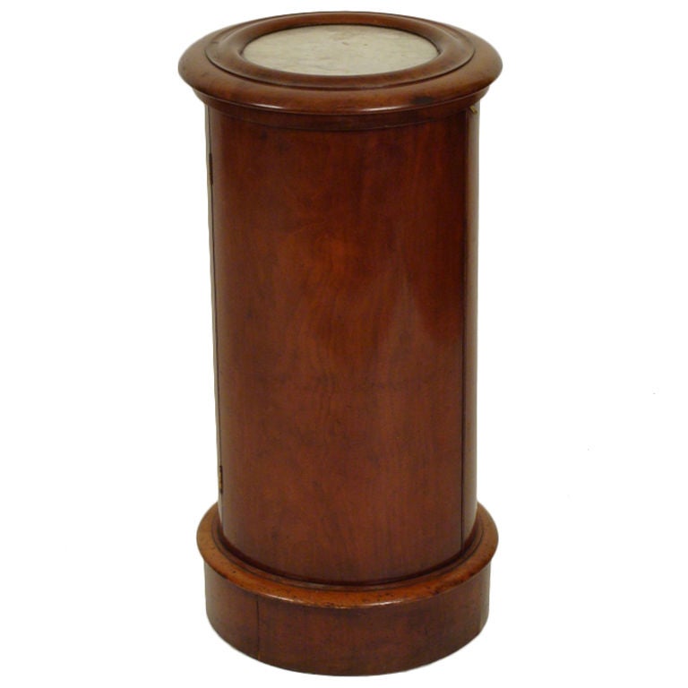 Continental mahogany cylinder commode.