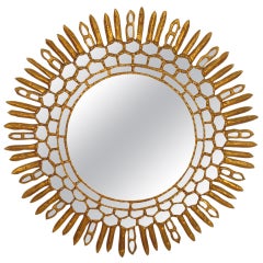 gilt wood sunburst mirror