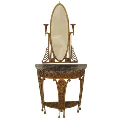 Art Deco Console Table And Mirror
