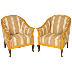 Pair of Biedermeier Revival Club Chairs 3