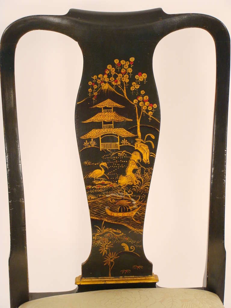 Set Of 4 Chinoiserie Decorated Chairs 1