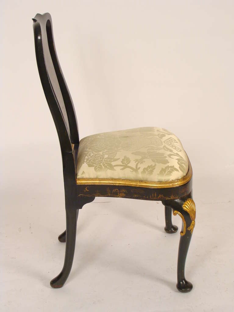 Queen Anne Set Of 4 Chinoiserie Decorated Chairs
