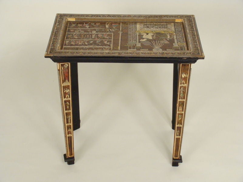 Late 20th Century Egyptian revival inlaid occasional table