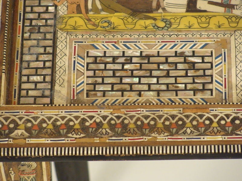 Egyptian revival inlaid occasional table 4
