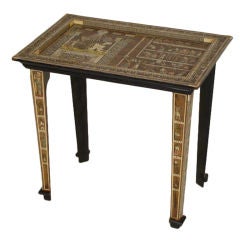 Egyptian revival inlaid occasional table