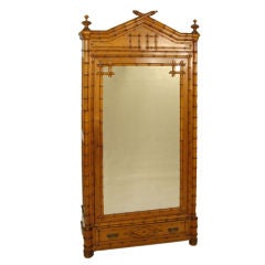 Antique French faux bamboo armoire
