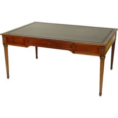 Louis XVl style mahogany leather top partners desk