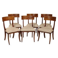 Antique Set of 6 klismos dining chairs