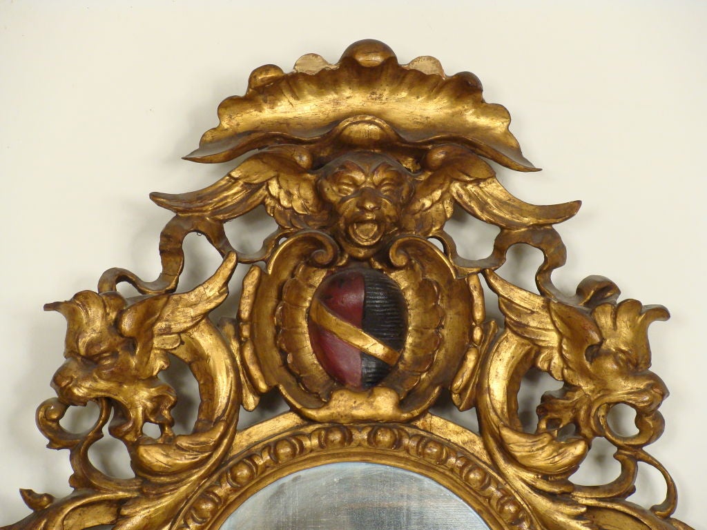 19th Century Pair of Italian Baroque Style Giltwood Mirrors