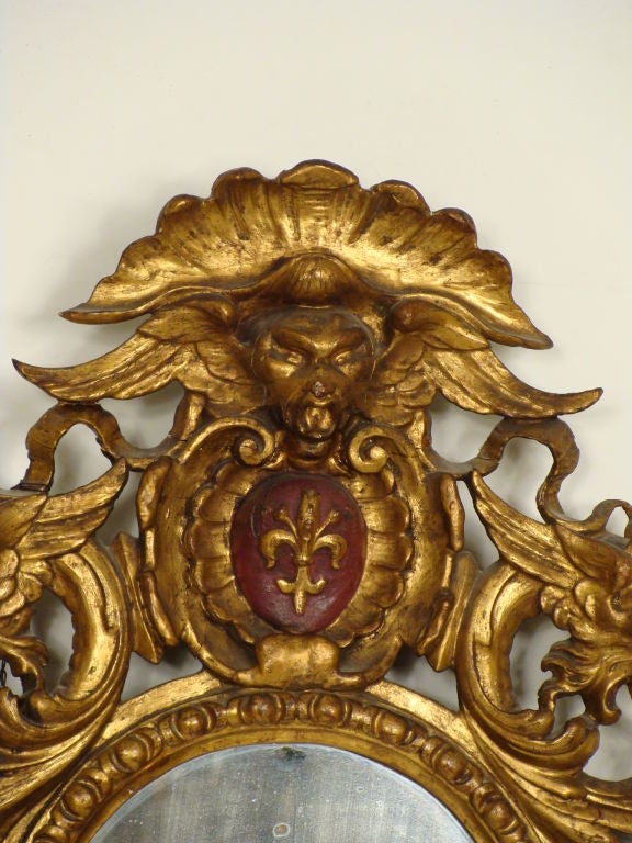 Pair of Italian Baroque Style Giltwood Mirrors 3