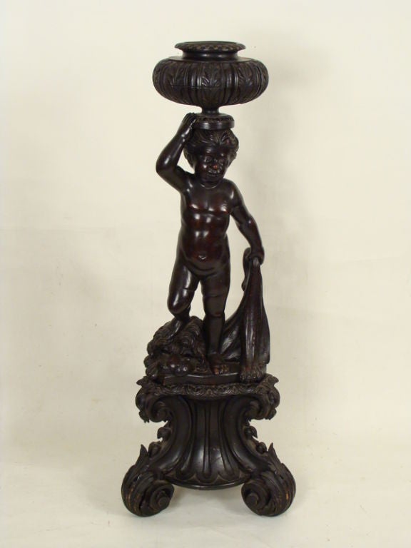 Sculpture en bois de l'enfant Hercule, 19e siècle