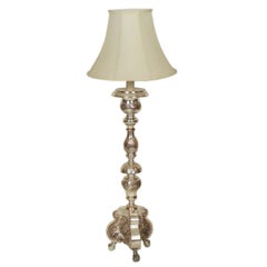 Silver on copper altar stick lamp