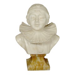 Alabaster bust of a Pierrot