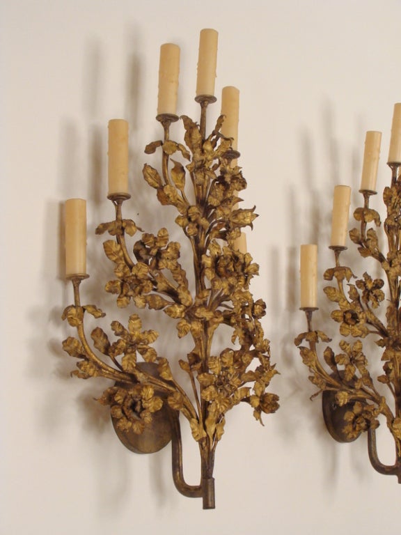 Pair of 7 Light Wall Sconces 2