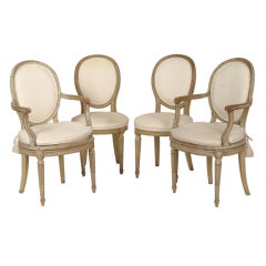 4 Louis XVl painted chairs