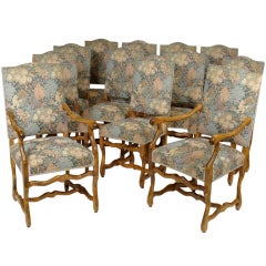 Set of 12 Louis XlV style dining room chairs