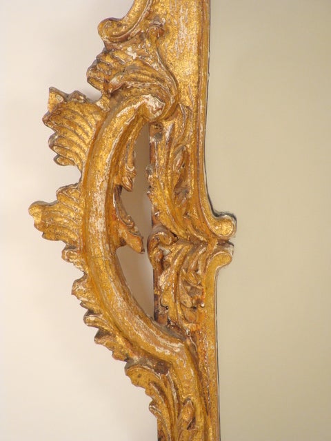 Chippendale style gilt wood mirror, approximately 60 years old
