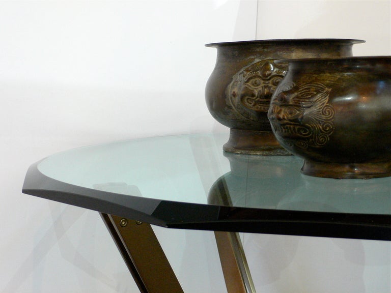 Brass Bronze-Finished Coffee Table by Roger Sprunger