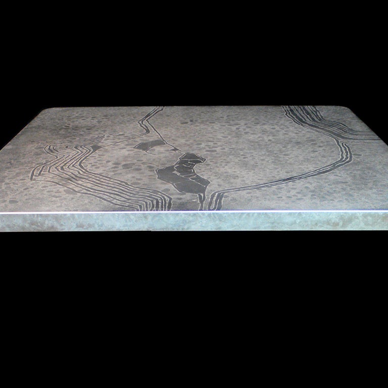 Late Mid Century Etched Cocktail Table by Heinz Lilienthal