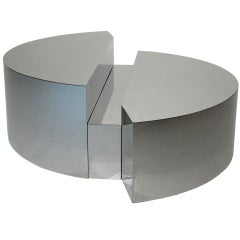 Three Piece Geometric Chrome Table