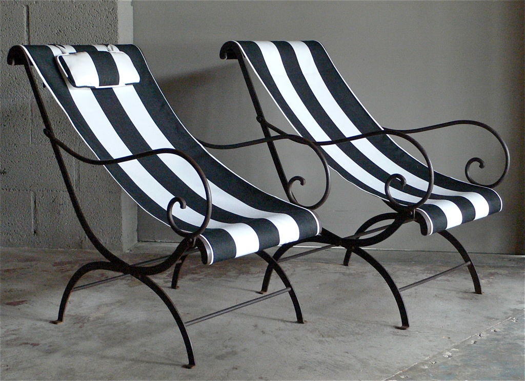 Set of Four French Wrought-Iron Garden Chairs 1