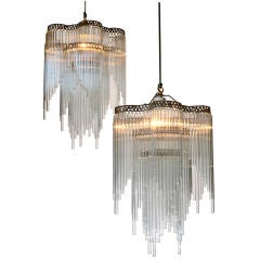 Pair of French Art Deco Chandeliers