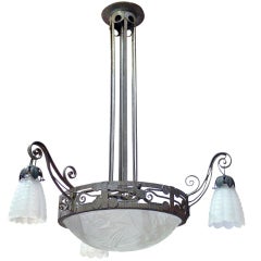 Art Deco Chandelier by Jean Noverdy