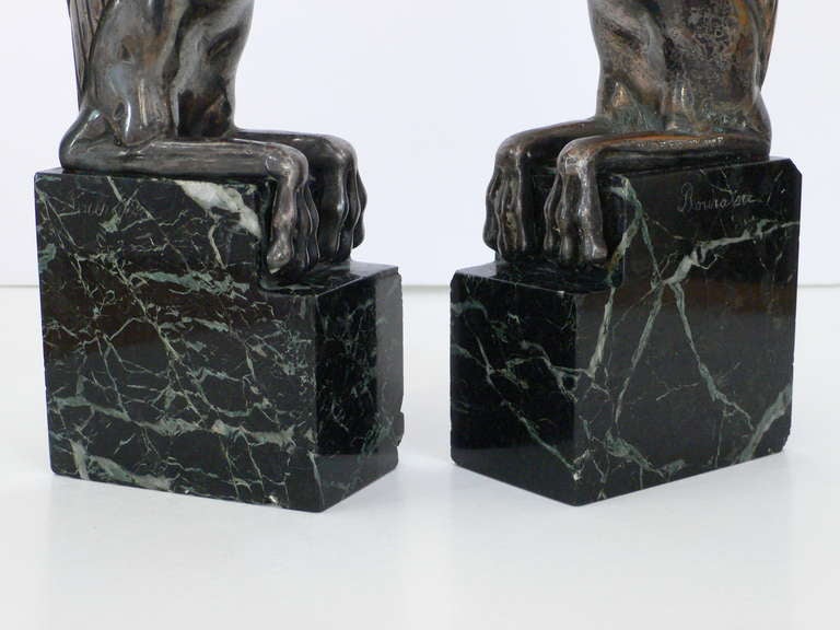 Art Deco Bookends by Marcel-André Bouraine In Good Condition For Sale In Laguna Beach, CA