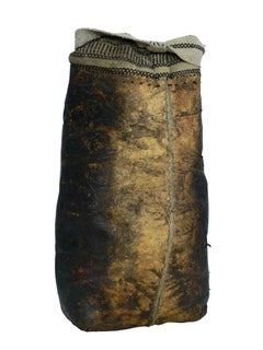 Leather and Knit Grain Sack from Tibet
