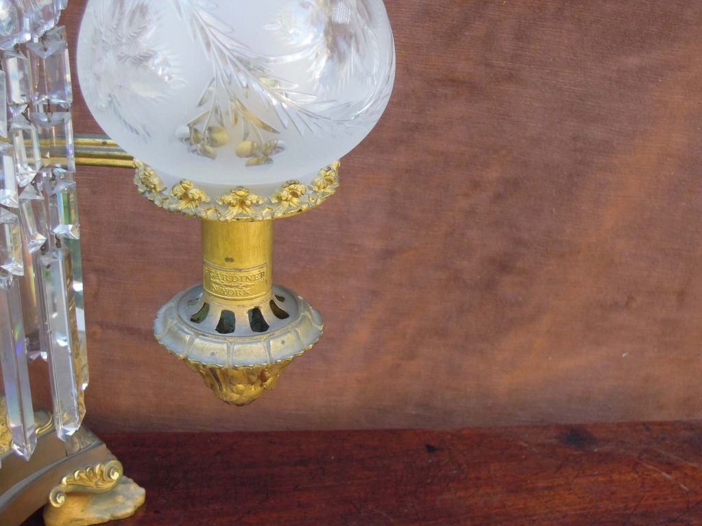 Außergewöhnliches Paar Gardiner-Lampen mitrgand-Muster (Bronze)