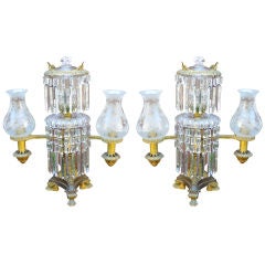 Exceptional Pair of Gardiner Argand Lamps