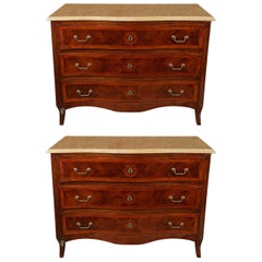 Pair of Inlaid Commodes from Genoa, Italy