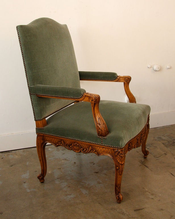 French Walnut Armchairs In Excellent Condition In Newport Beach, CA