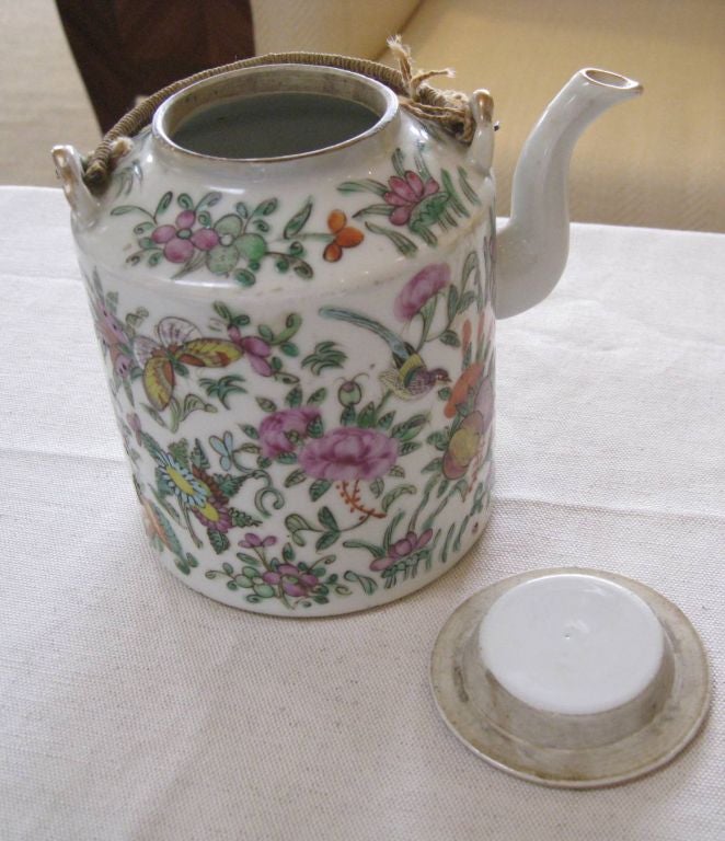 Porcelain 19th Century Famille Rose Teapot