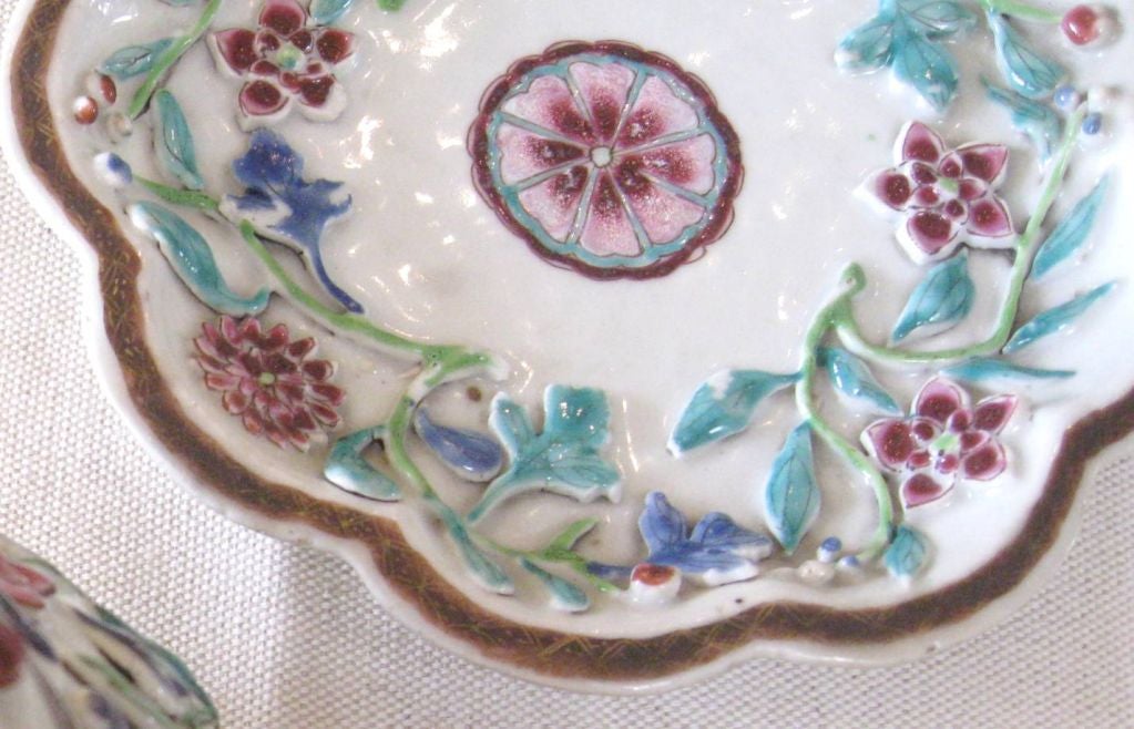Chinese Famille Rose Porcelain Lotus Teapot and Saucer 5