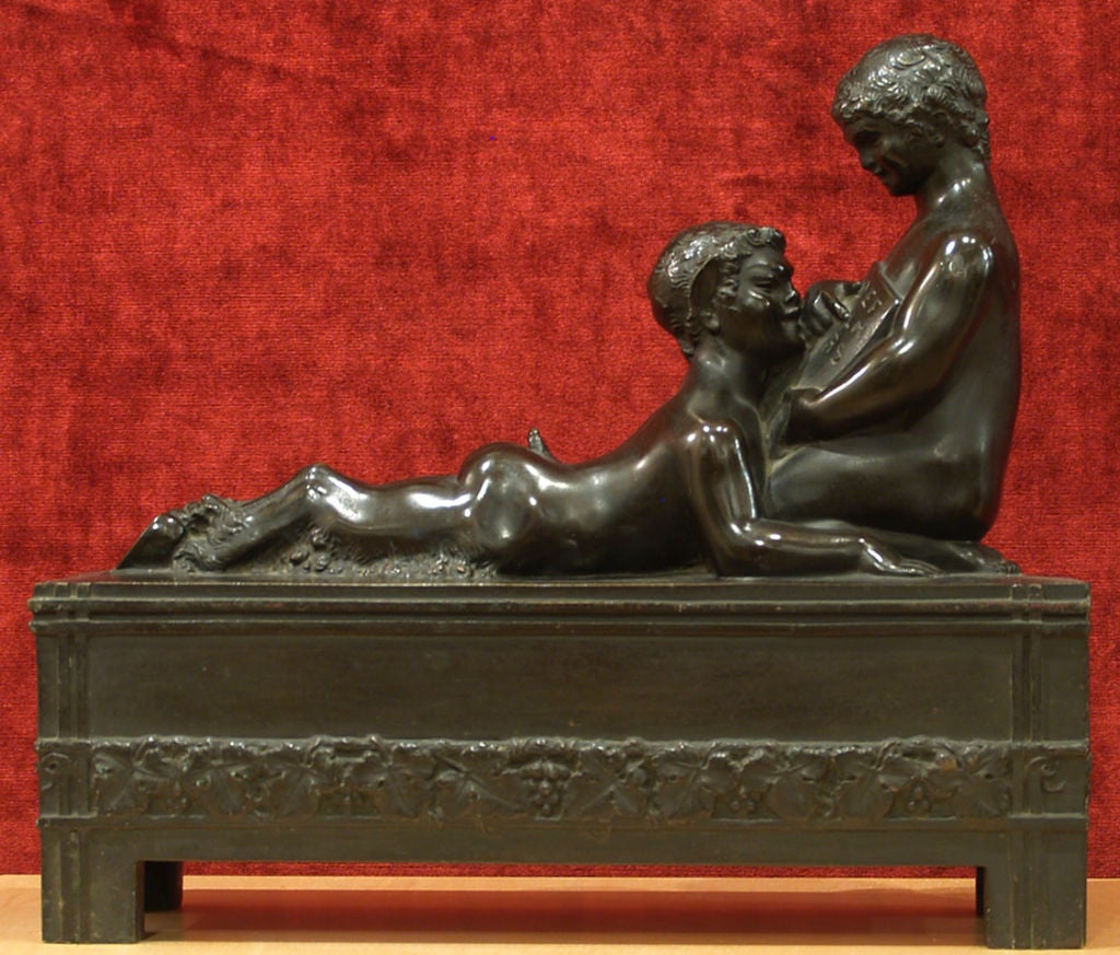 Pair of Bronze Bookends or Chenets by Lejeune