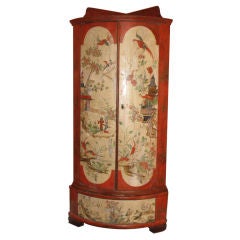 A Two-door Red Chinoiserie Painted Cabinet
