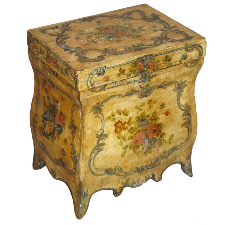 A Yellow Lacquered And Floral Painted Chest