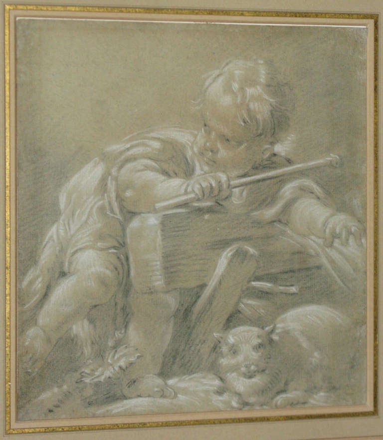 Rococo Child With Cat For Sale