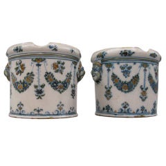 Pair Of Small Moustiers Cachepots