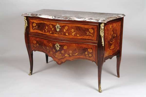 Marquetry Commode With Marble Top